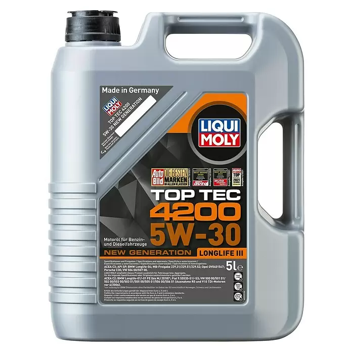 Liqui Moly Motoröl Top Tec 4200 - 5W-30, C3, 5 l - Vorderansicht