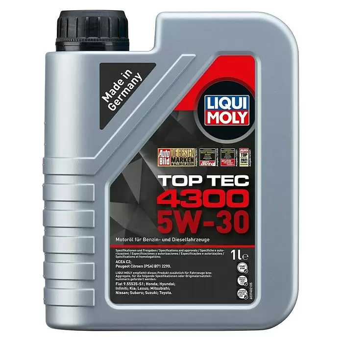 Liqui Moly Motoröl Top Tec 4300 - 5W-30, 1 l - Vorderansicht