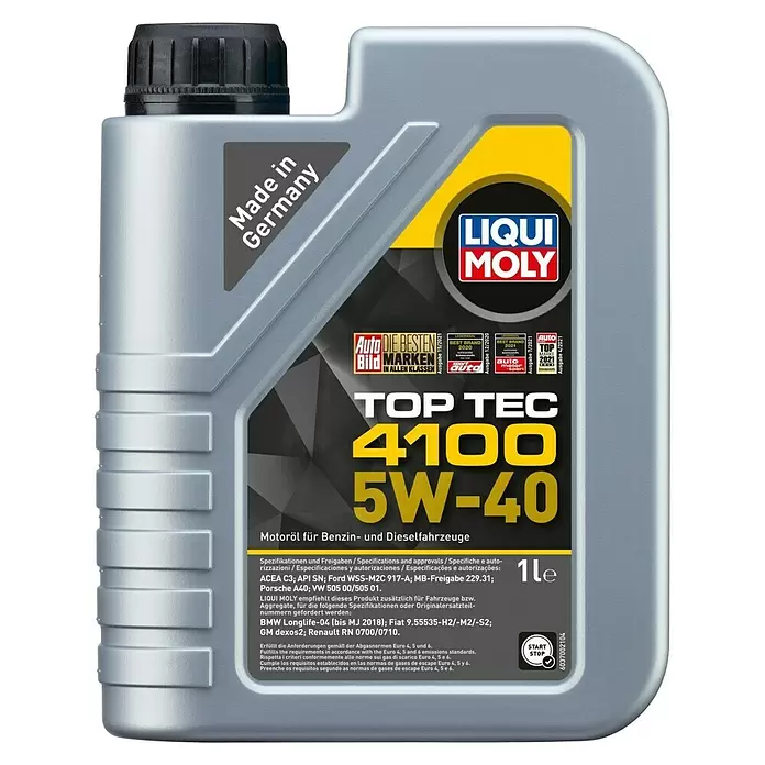 Liqui Moly Motoröl Top Tec 4100 - 5W-40, C3, 1 l - Vorderansicht