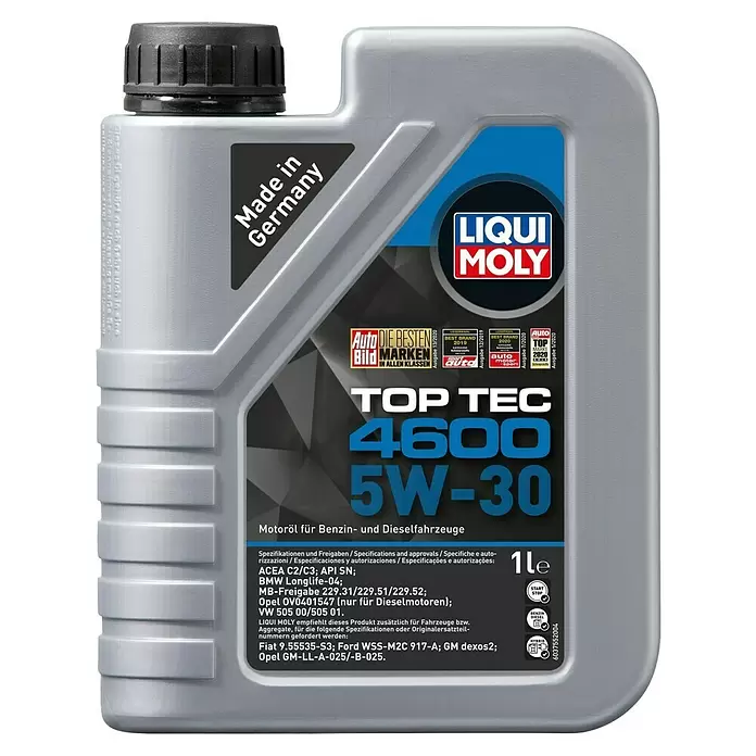 Liqui Moly Motoröl Top Tec 4600 - 5W-30, C3, 1 l - Vorderansicht