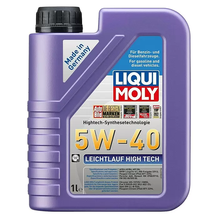 Liqui Moly Leichtlaufmotorenöl High Tech - 5W-40, A3/B4, 1 l - Vorderansicht