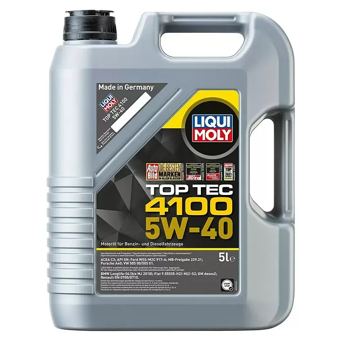 Liqui Moly Motoröl Top Tec 4100 - 5W-40, C3, 5 l - Vorderansicht