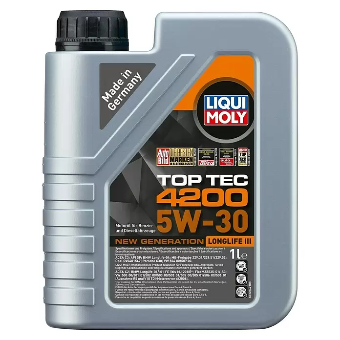 Liqui Moly Motoröl Top Tec 4200 - 5W-30, C3, 1 l - Vorderansicht