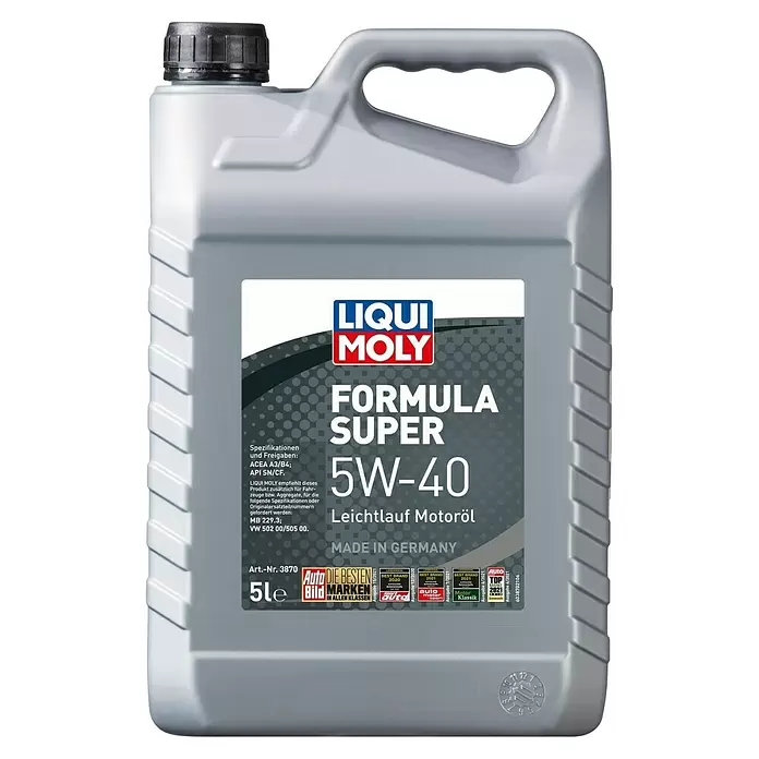 Liqui Moly Formula Super Motoröl - 5W-40, A3/B4, 5 l - Vorderansicht