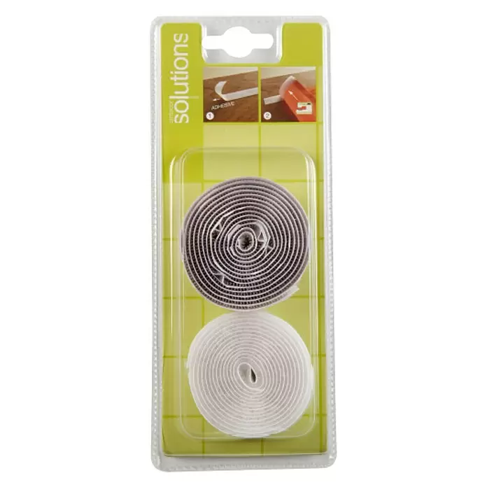 Cinta de velcro + costura - L x An: 1,5 m x 20 mm, Blanco - Vista frontal