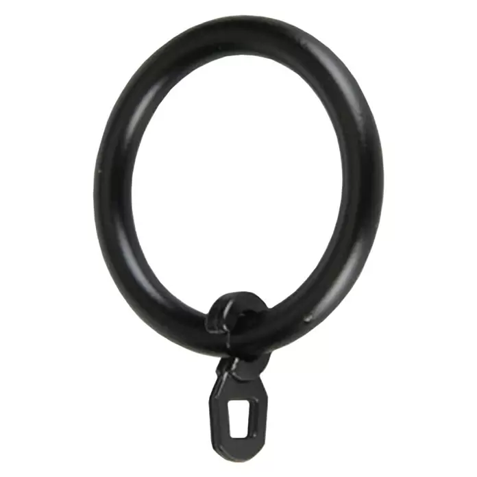 Anilla para cortinas Antique - 8 ud., Diámetro: 22 mm, Negro - Vista frontal