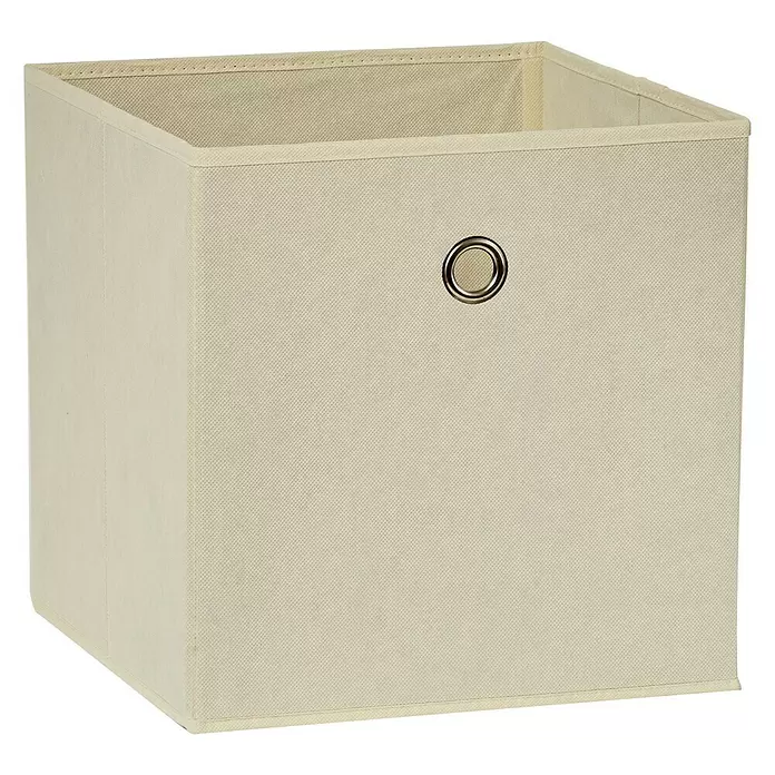 Scan Trend Aufbewahrungsbox - L x B x H: 30 x 30 x 30 cm, Vliesstoff, Beige - Diagonale Ansicht