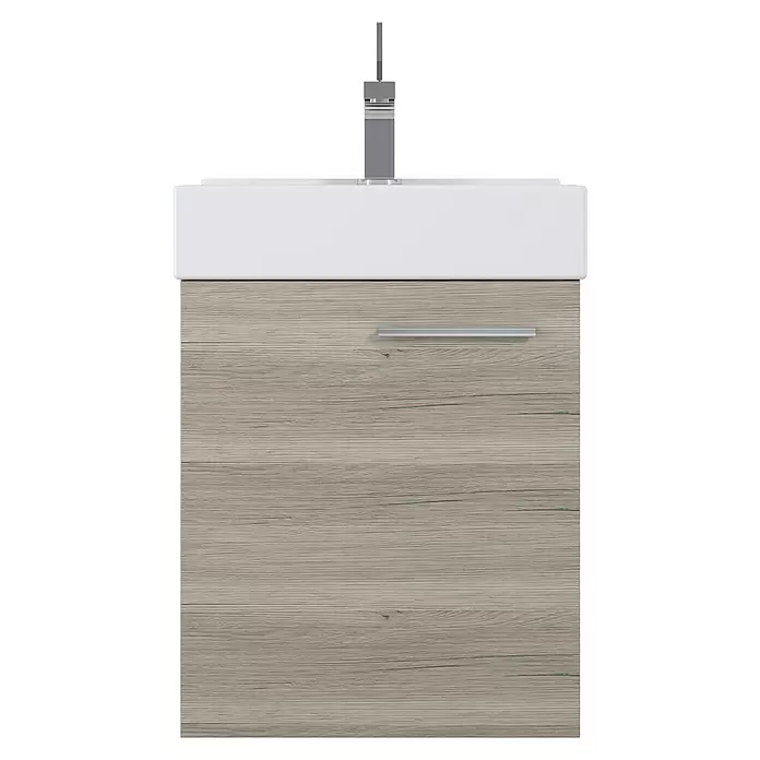 Badmöbel-Set Tiny - 45 cm, 2 -tlg., Eiche, Matt - Vorderansicht