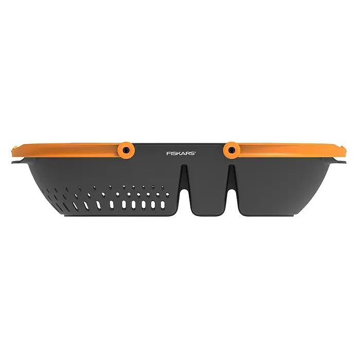 Fiskars Plus Gartenkorb - Kunststoff, Schwarz/Orange - Vorderansicht