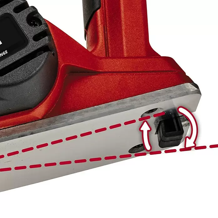 Einhell Power X-Change Cepillo de batería TE-PL 18/82 Li - Solo - 18 V, Sin batería, Número máx. de revoluciones en régimen de marcha en vacío: 15.000 r.p.m. - Primer plano