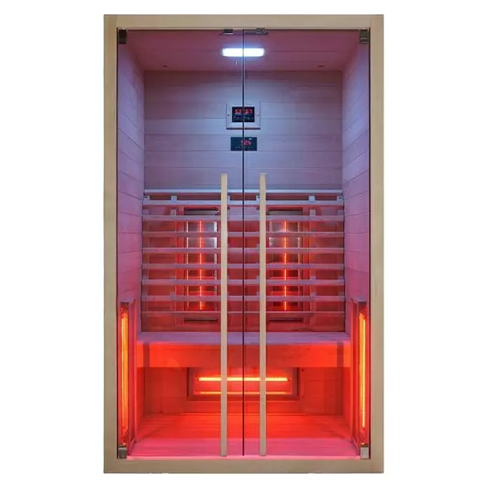 Sanotechnik Infracrvena sauna Ruby 2 - 5 infracrvenih reflektora, 120 x 100 x 195 cm - Pogled sprijeda