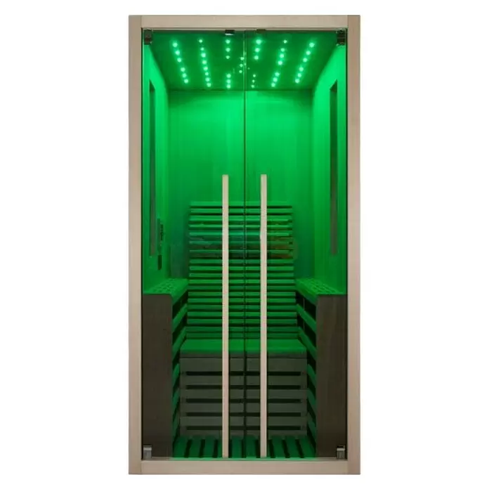 Sanotechnik Infracrvena sauna Carbon 1 - 1.750 W, 9 karbonsko-magnezijskih grijaćih ploča, 130 x 100 x 195 cm - Pogled sprijeda