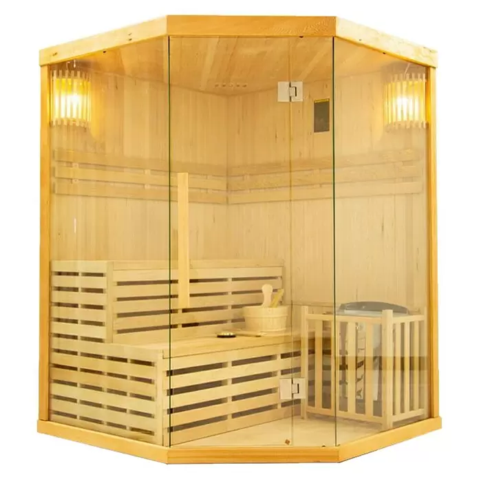 Sanotechnik Finska sauna Tallinn - 150 x 150 x 150 cm - Pogled sprijeda