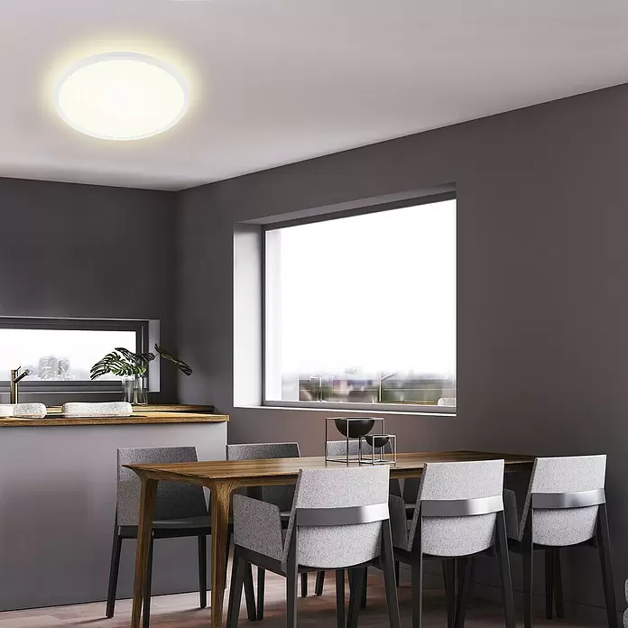 LED-Panel rund Backlight - 22 W, Ø x H: 42 x 2,9 cm, Weiß, Neutralweiß - Stimmungsaufnahme