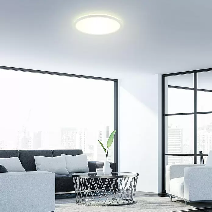LED-Panel rund Backlight - 22 W, Ø x H: 42 x 2,9 cm, Weiß, Neutralweiß - Stimmungsaufnahme