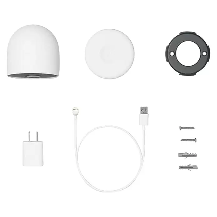Google Nest Cámara de vigilancia de batería - Alcance de detección: 7,5 m, An x Al: 8,3 x 8,3 cm - Vista frontal