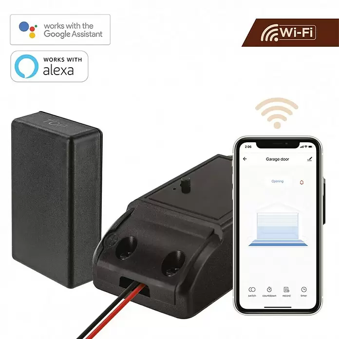 Muvit iO Control de apertura de puertas de parking WIFI - L x An x Al: 2,5 x 4 x 9 cm - Producto en uso