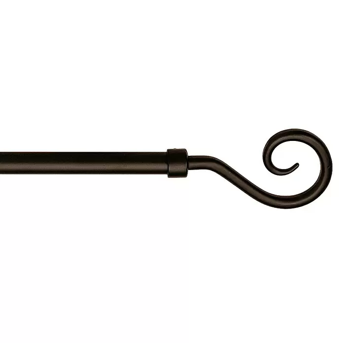 Barra para cortinas Kit metálico Báculo - Negro, Largo: 189 mm, Diámetro: 19 mm - Primer plano