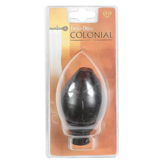 Tapa final Colonial Oval - Negro, 1 ud. - Vista frontal