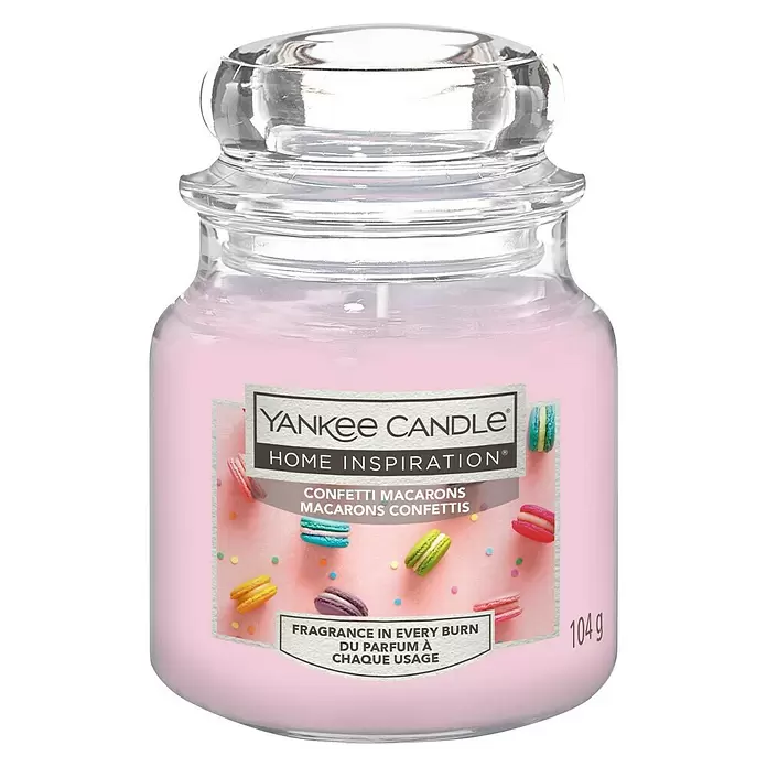 Yankee Candle Home Inspirations Duftkerze - Im Glas, Confetti Macarons, Small - Vorderansicht