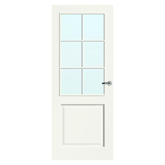 Solid Elements Binnendeur SE 1515 blank glas - 83 x 201,5 cm, Draairichting: Links- & rechts, Wit, Stomp, Honingraat - Vooraanzicht