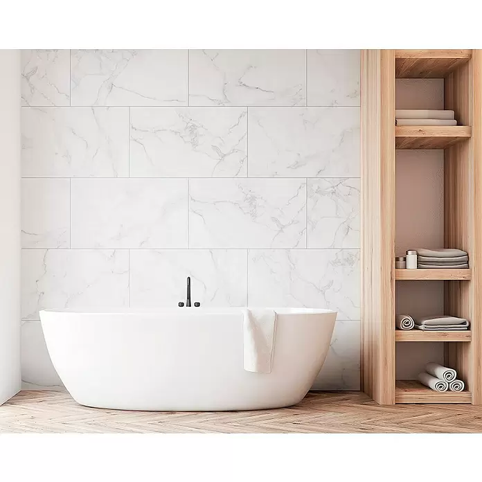 Dumawall+ Wandpaneel multifix Calacatta - Wit, 65 x 37,5 cm - Sfeeropname