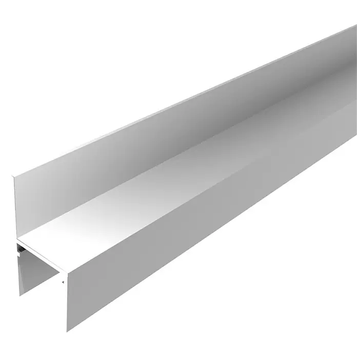 U-Profil - 250 cm x 16 mm, Obere Lasche, Aluminium, Silber - Detailaufnahme