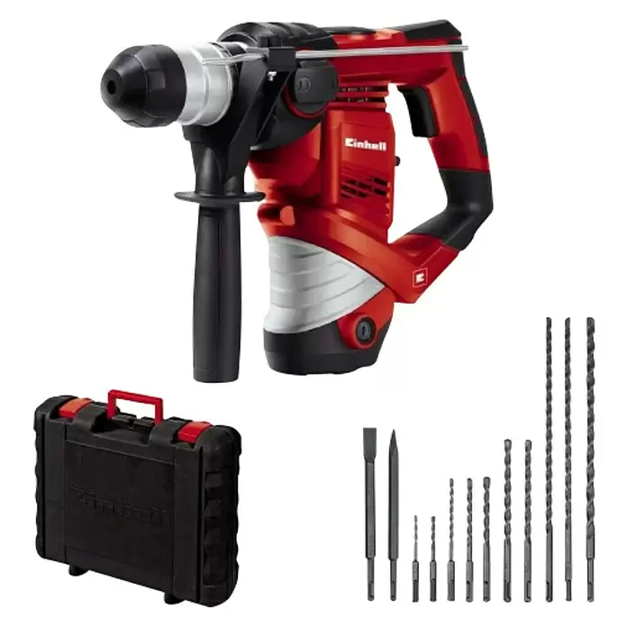 Einhell Martillo combinado TC-RH 900 + 11 accesorios - 900 W, Número de revoluciones de marcha en vacío: 850 r.p.m., Energía de percusión: 3 J - Vista angular