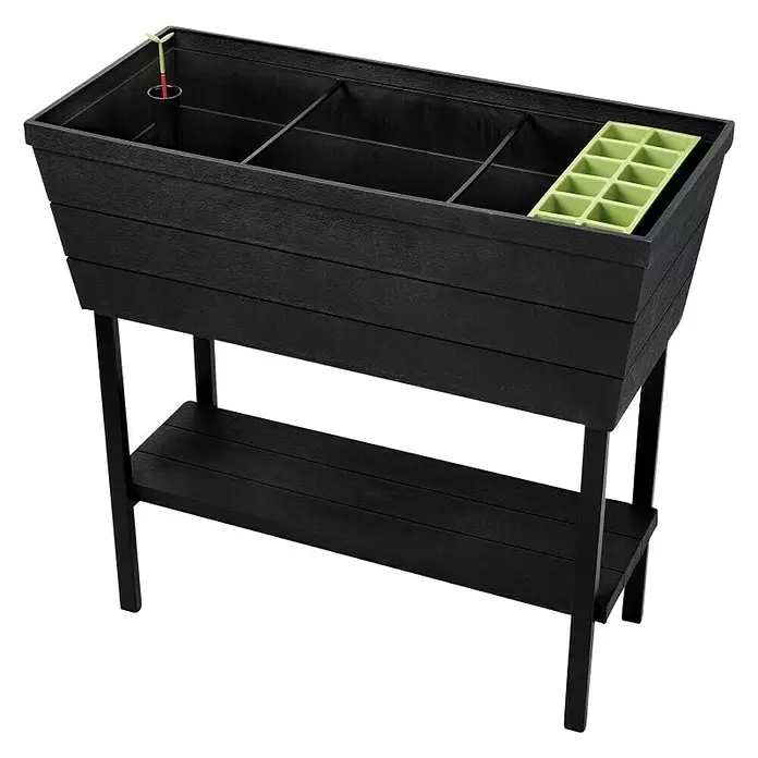 Keter Visoka gredica za sadnju Urban Bloomer XL - 113,7 x 47,1 x 85 cm, Plastika, Antracit - Dijagonalni pogled