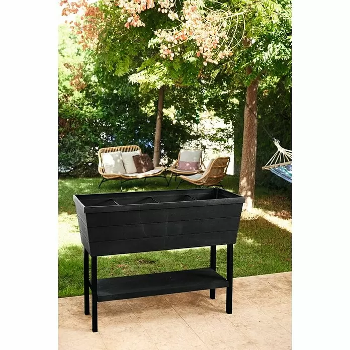 Keter Visoka gredica za sadnju Urban Bloomer XL - 113,7 x 47,1 x 85 cm, Plastika, Antracit - Živopisni prikaz