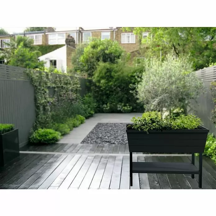 Keter Visoka gredica za sadnju Urban Bloomer XL - 113,7 x 47,1 x 85 cm, Plastika, Antracit - Živopisni prikaz