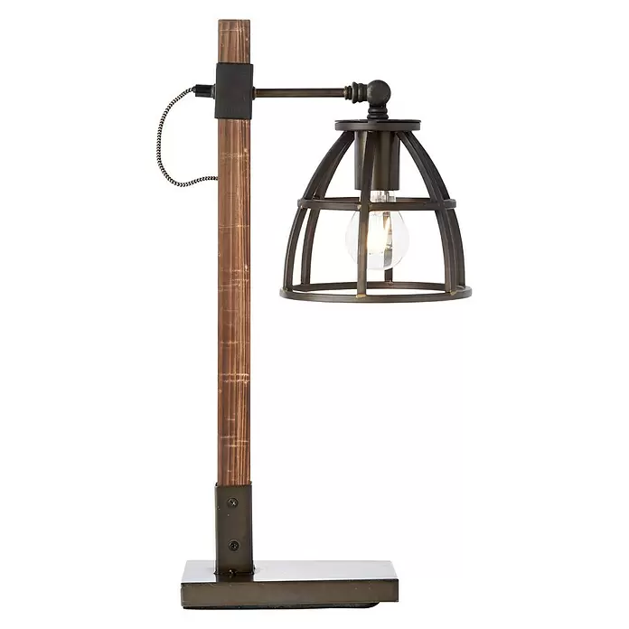 Brilliant Matrix Wood Tafellamp - Hoogte: 53 cm - Zijaanzicht rechts