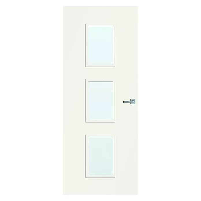 Solid Elements Binnendeur SE 4025 blank glas - 88 x 211,5 cm, Draairichting: Links, Wit, Opdek, Volspaan - Vooraanzicht