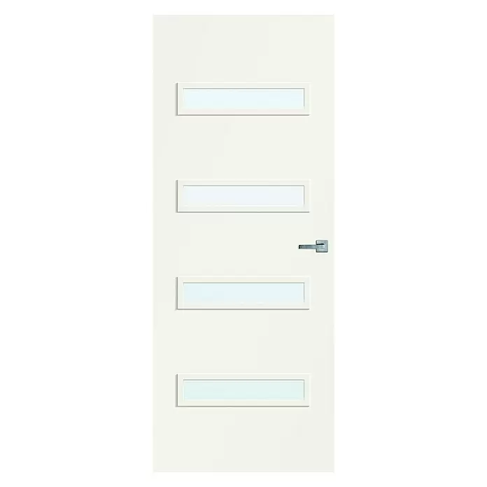Solid Elements Binnendeur SE 4055 blank glas - 83 x 231,5 cm, Draairichting: Links- & rechts, Wit, Stomp, Volspaan - Vooraanzicht