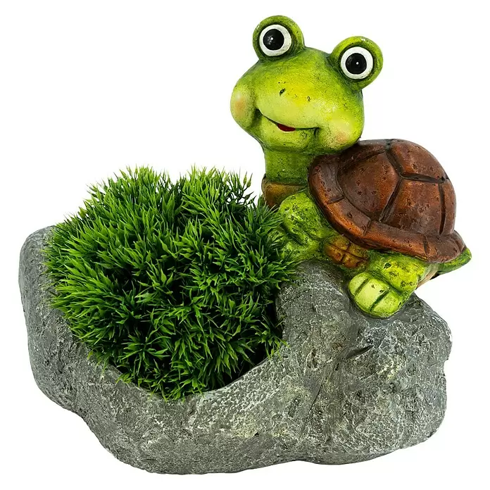 Pflanzschale Schildkröte - L x B x H: 31 x 18 x 30 cm, Bepflanzbar - Vorderansicht