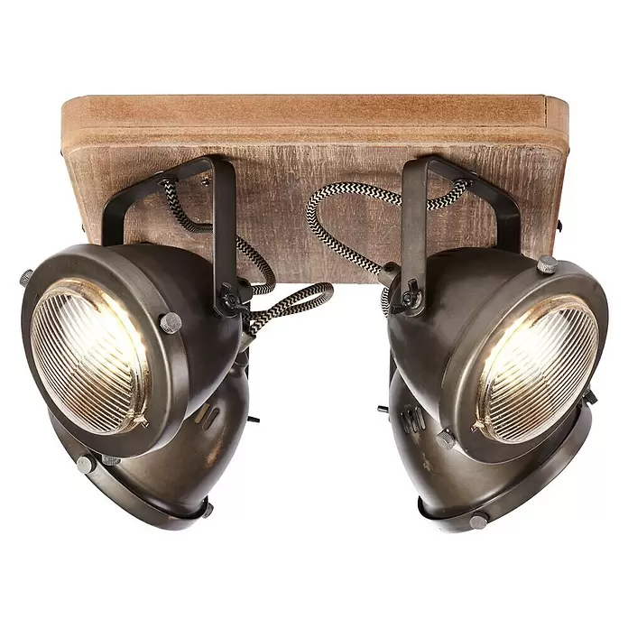 Brilliant Carmen Plafondspot Wood - l x b x h: 29 x 29 x 18 cm - Diagonaal zicht