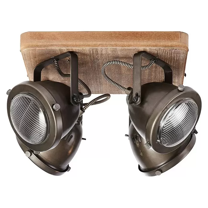 Brilliant Carmen Plafondspot Wood - l x b x h: 29 x 29 x 18 cm - Diagonaal zicht
