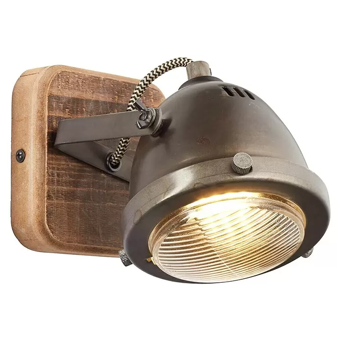 Brilliant Carmen Wandlamp Wood - l x b x h: 12 x 9 x 13 cm - Diagonaal zicht