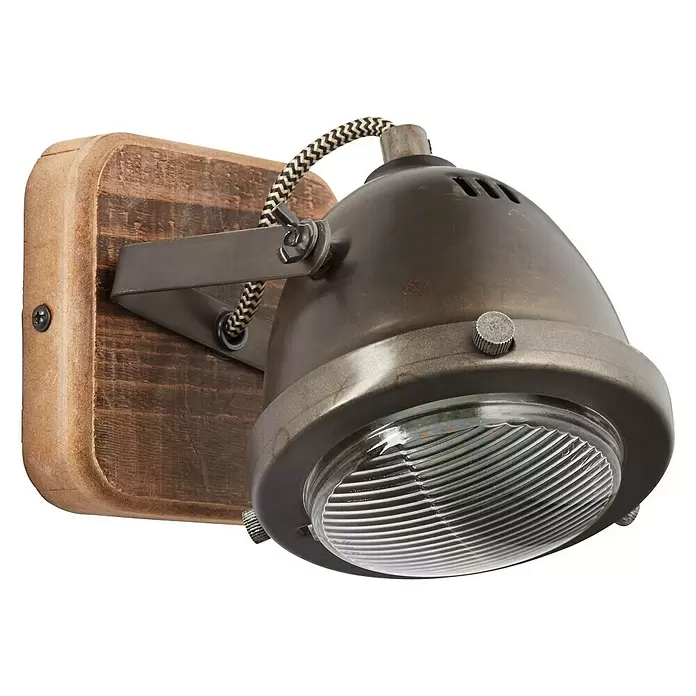 Brilliant Carmen Wandlamp Wood - l x b x h: 12 x 9 x 13 cm - Diagonaal zicht