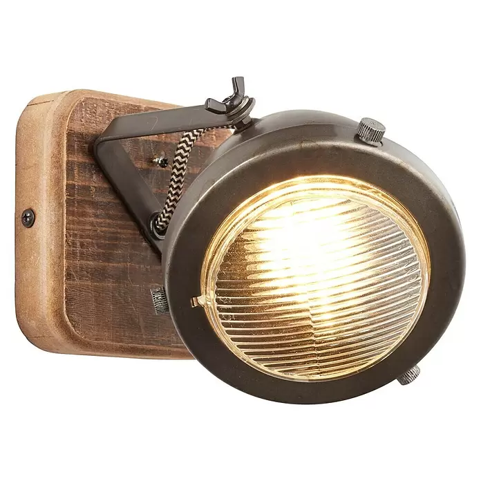 Brilliant Carmen Wandlamp Wood - l x b x h: 12 x 9 x 13 cm - Diagonaal zicht