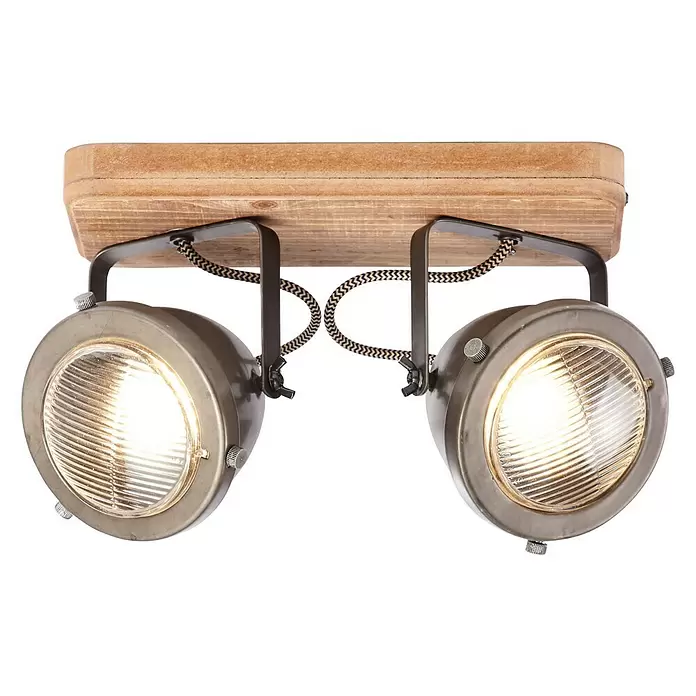 Brilliant Carmen Plafondspot Wood - l x b x h: 27 x 12 x 18 cm - Diagonaal zicht