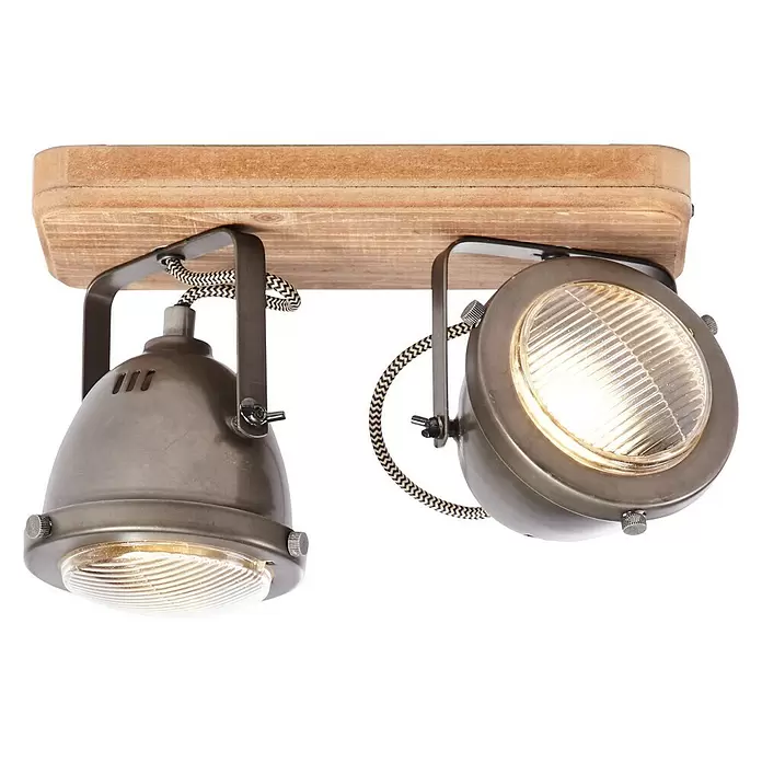 Brilliant Carmen Plafondspot Wood - l x b x h: 27 x 12 x 18 cm - Diagonaal zicht