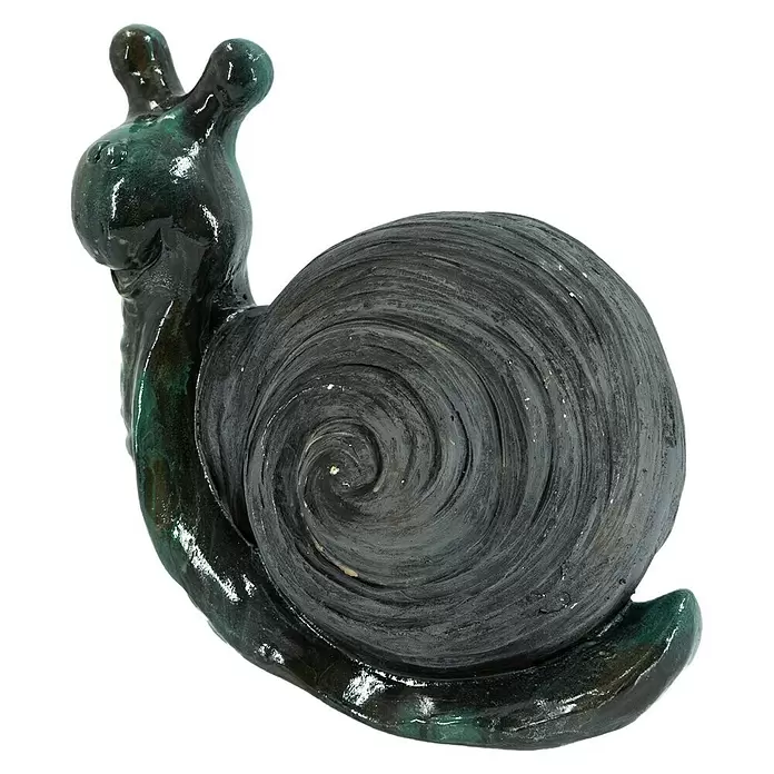 Dekofigur Schnecke - L x B x H: 35 x 17 x 32 cm, Magnesia - Diagonale Ansicht
