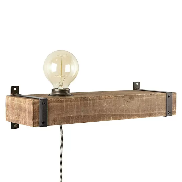 Brilliant Woodhill Wandlamp - l x b x h: 40 x 13 x 10 cm - Diagonaal zicht
