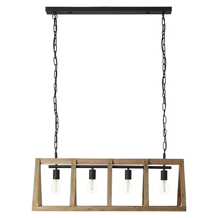 Brilliant Matrix Wood Hanglamp - l x b x h: 95 x 35 x 126 cm - Vooraanzicht