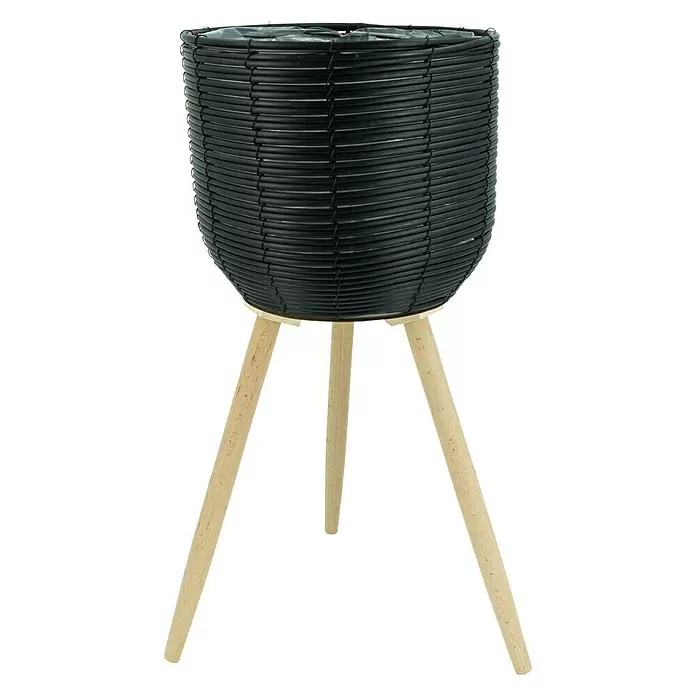 Pflanzkorb - Außenmaß (Ø x H): 29 x 59 cm, Kunststoff, Schwarz - Vorderansicht