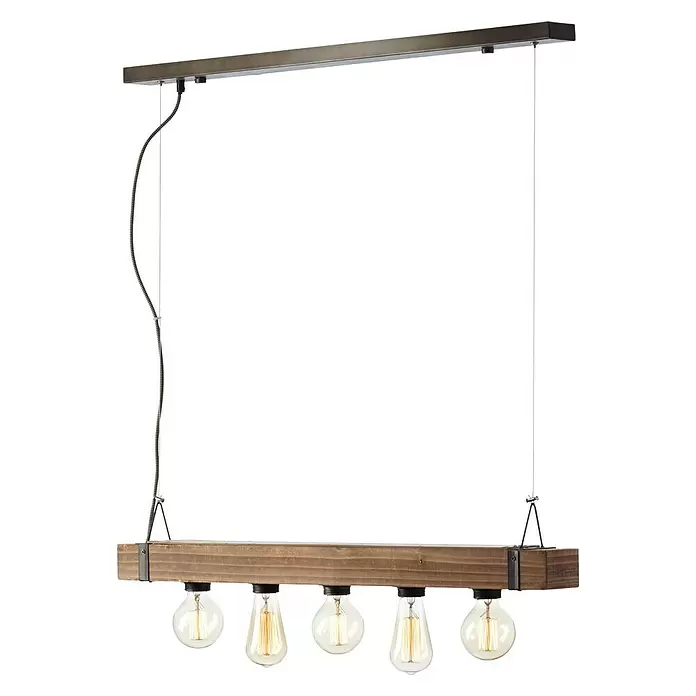 Brilliant Woodhill Hanglamp - l x b x h: 80 x 8 x 110 cm - Diagonaal zicht