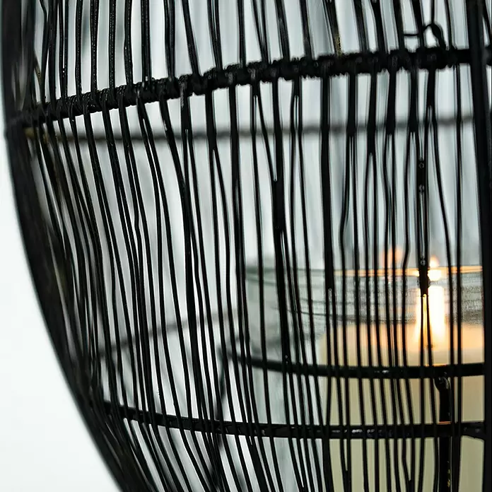 Windlicht - Ø x H: 19 x 25 cm, Schwarz - Detailaufnahme