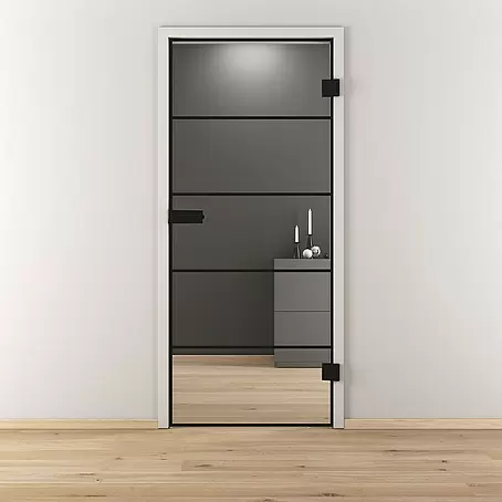 Diamond Doors Black Edition Glasdrehtür Lines