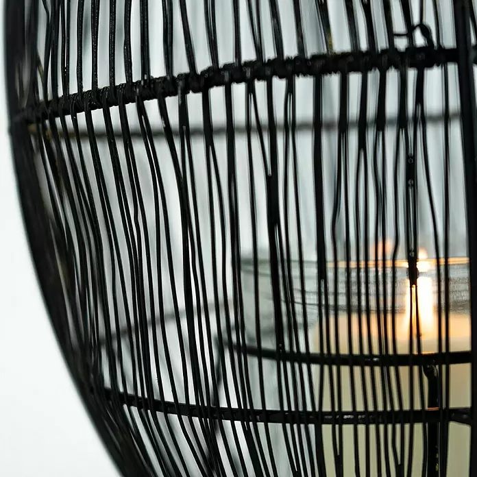 Windlicht - Ø x H: 21 x 30 cm, Schwarz - Detailaufnahme
